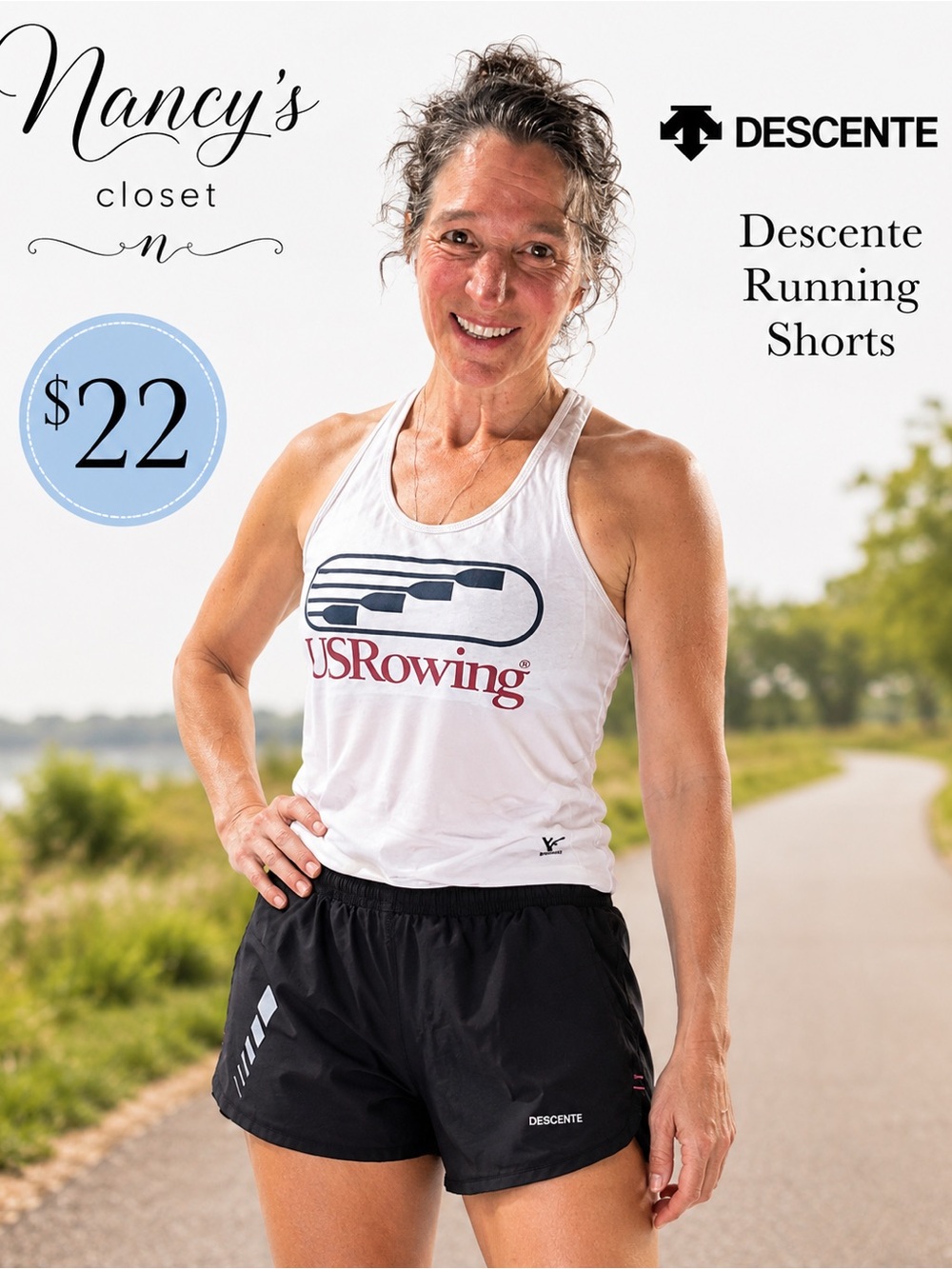 Descente Women’s Black Lightweight Running Shorts - Medium